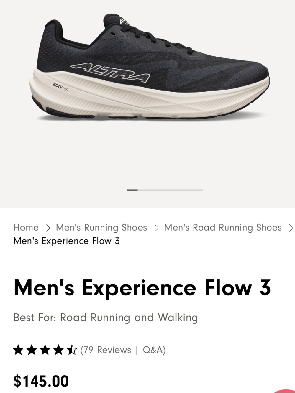 Altra Men's Experience flow 3 Like new